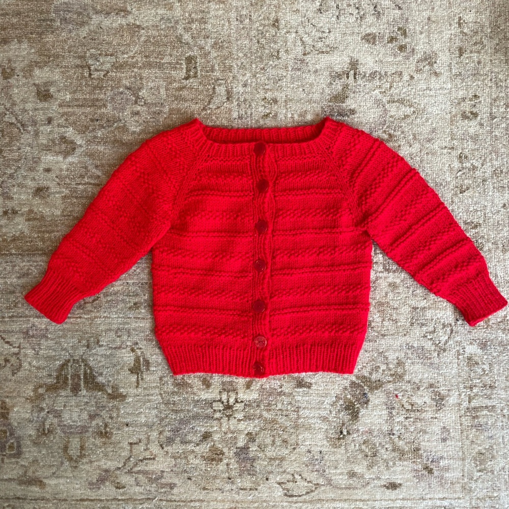 Unisex Children’s Red Button Up Knit Sweater size unknown